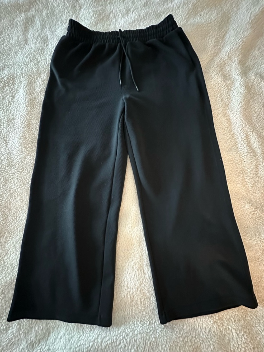 All in Motion Black Rib Wide Leg Pant